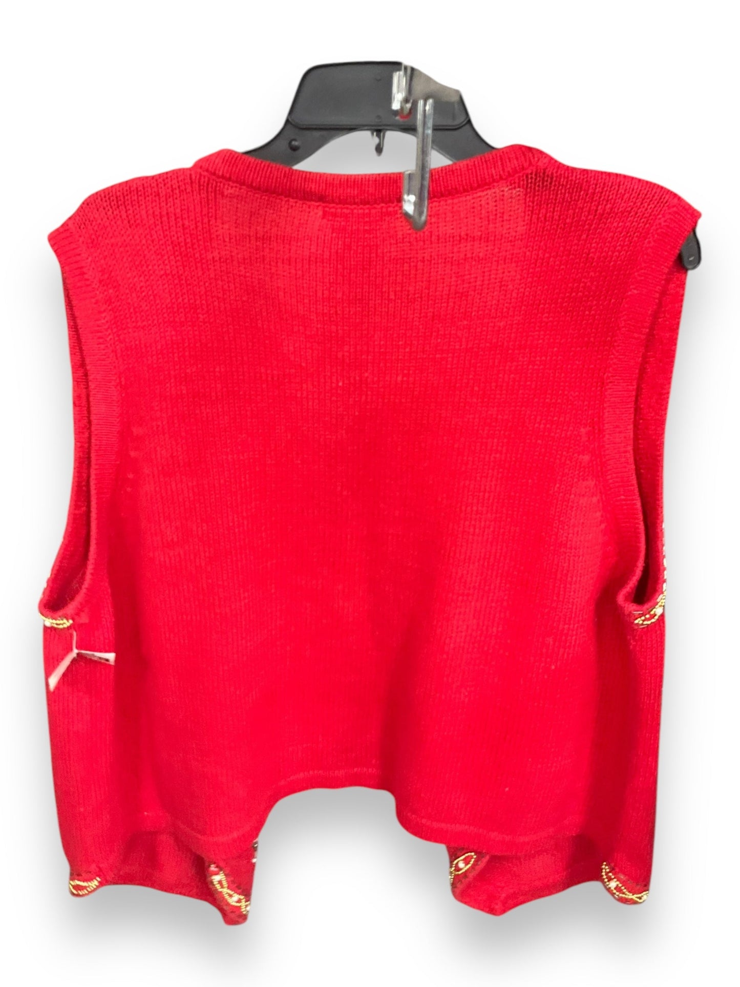 Vest Sweater By Yarnworks In Red, Size: 2x