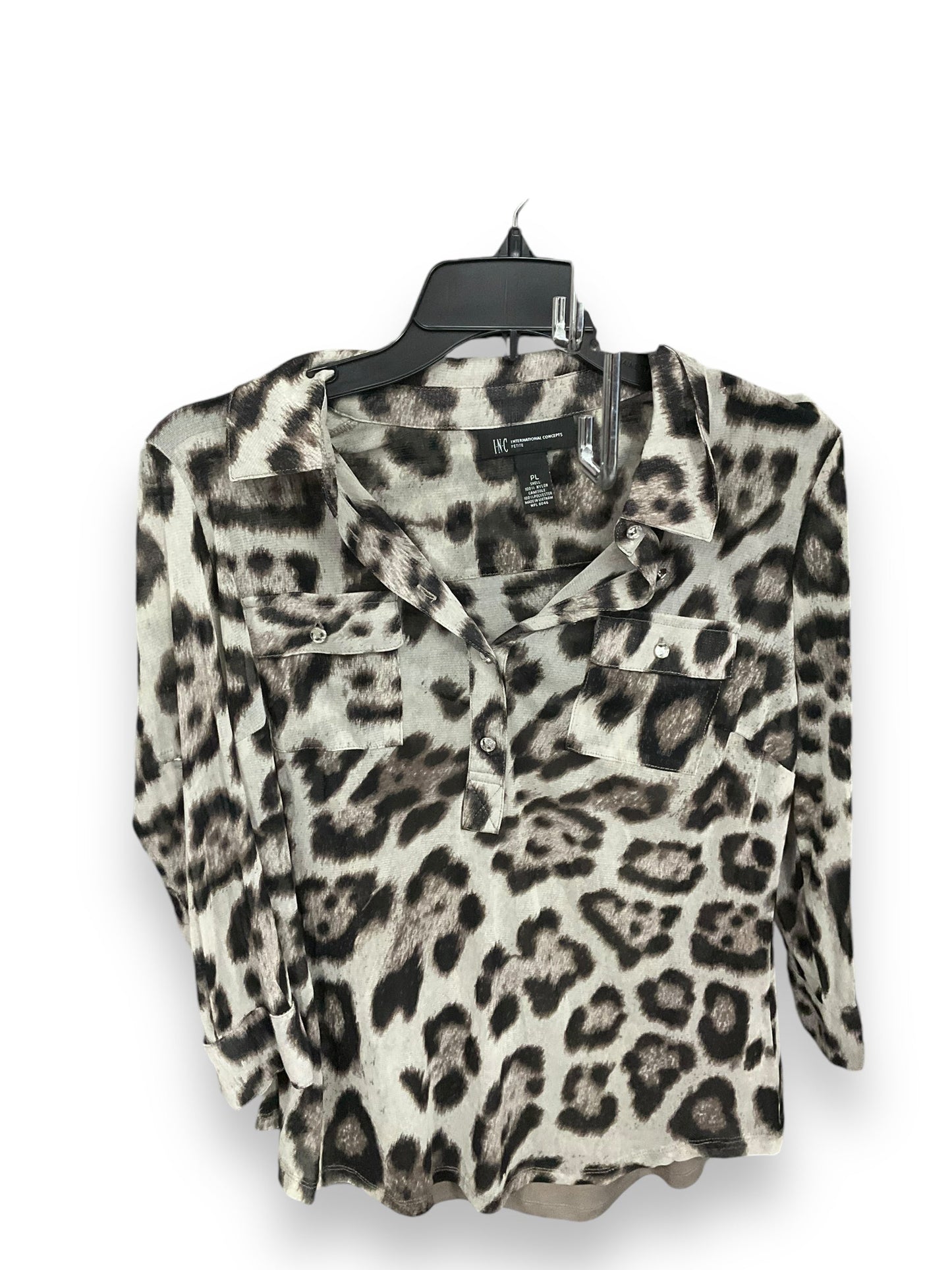 Top 3/4 Sleeve By Inc In Animal Print, Size: Petite Large