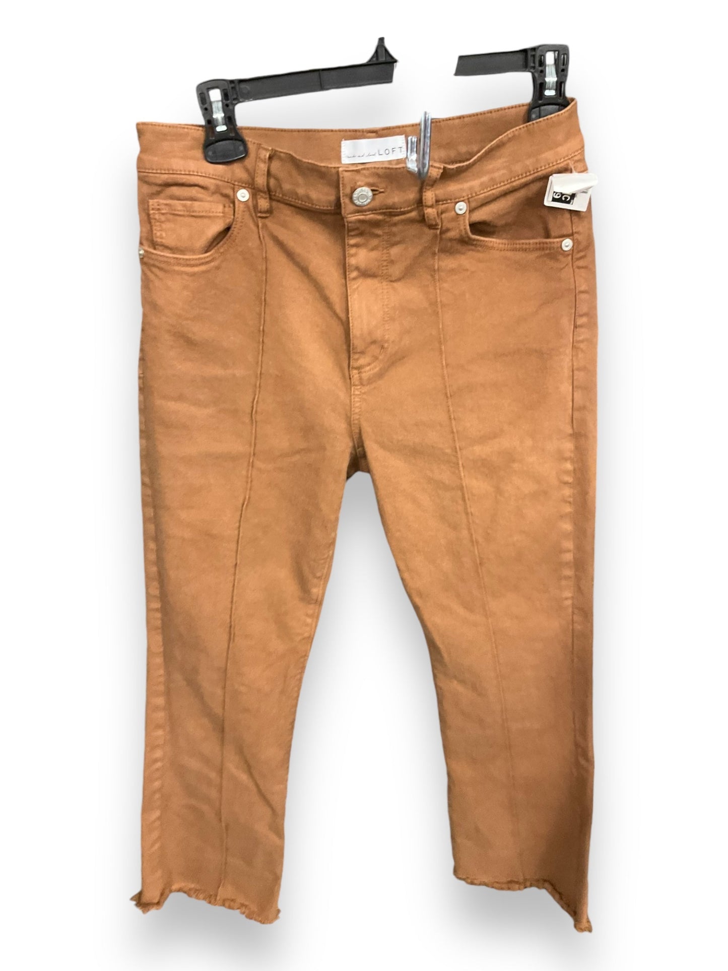 Jeans Cropped By Loft In Brown Denim, Size: 4