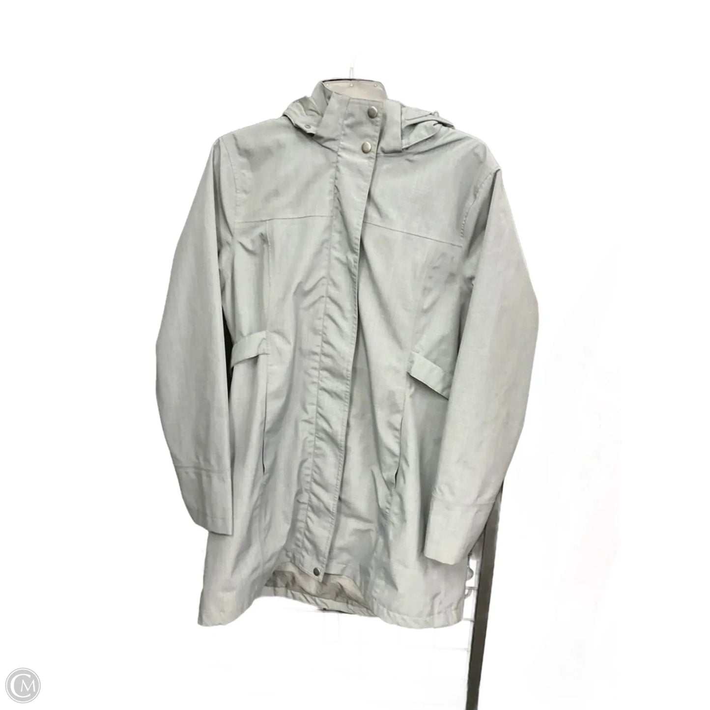 Coat Raincoat By Mondetta In Grey, Size: L