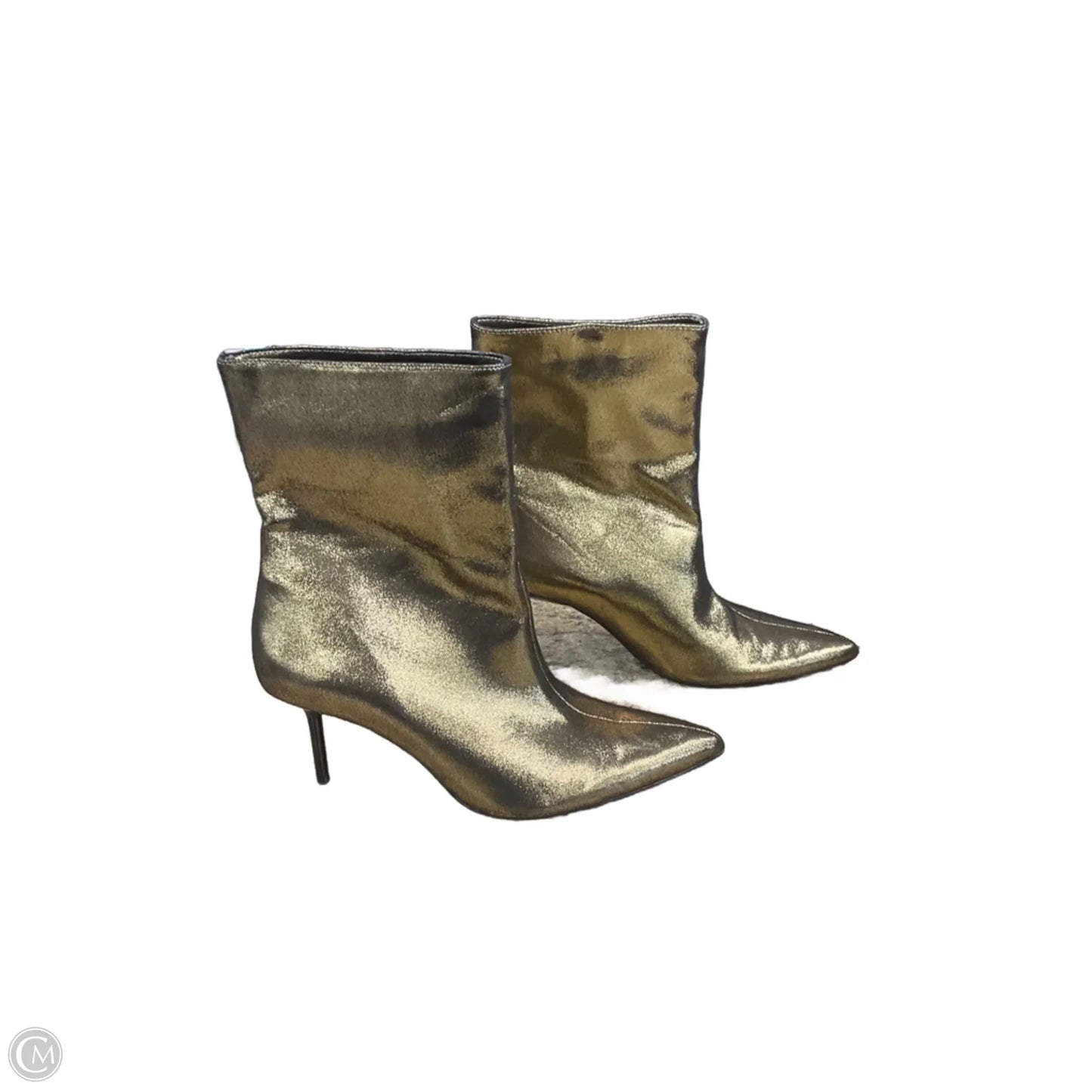 Boots Ankle Heels By Zara In Gold, Size: 8