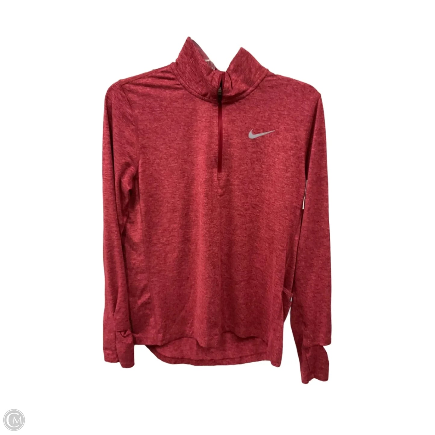 Athletic Top Long Sleeve Collar By Nike Apparel In Red, Size: M