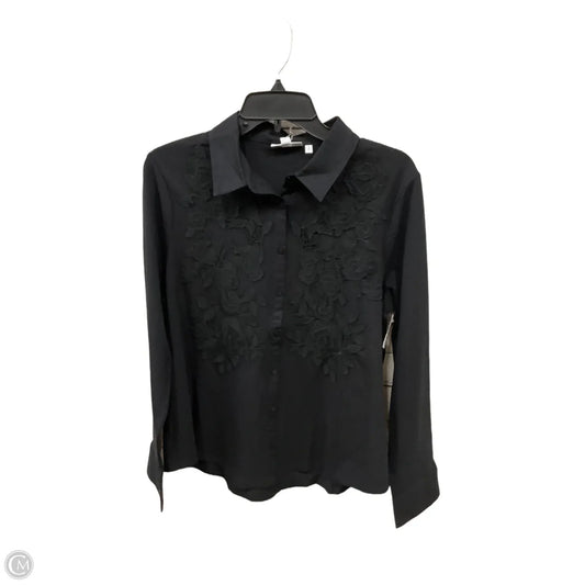 Blouse Long Sleeve By Chicos In Black, Size: L