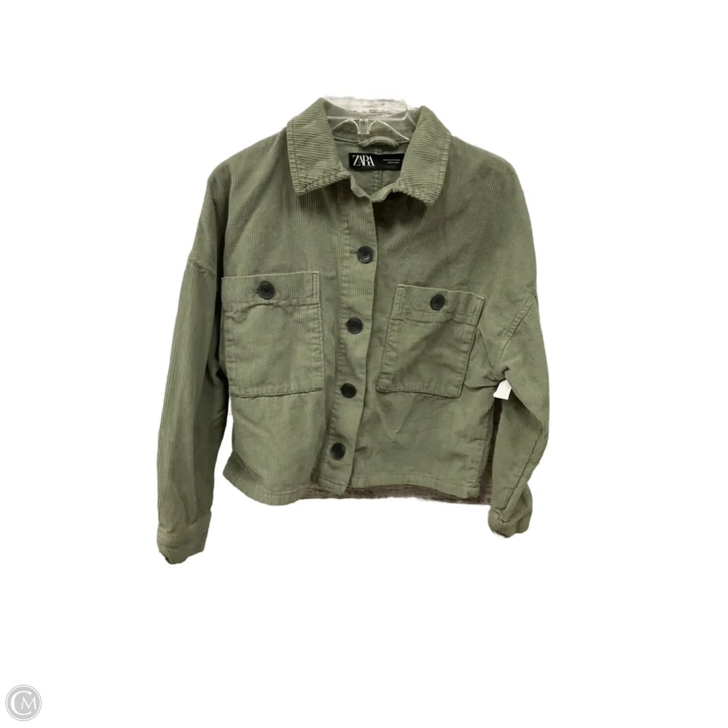 Jacket Denim By Zara In Green, Size: S
