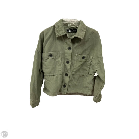 Jacket Denim By Zara In Green, Size: S