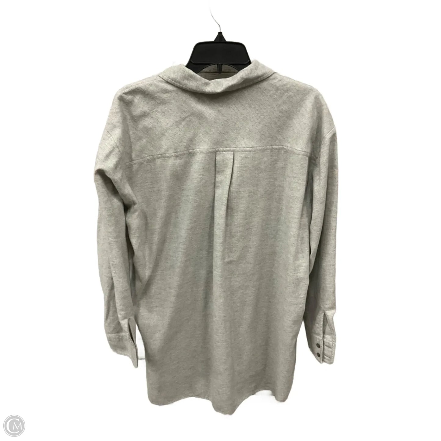 Blouse Long Sleeve By Loft In Grey, Size: Xl