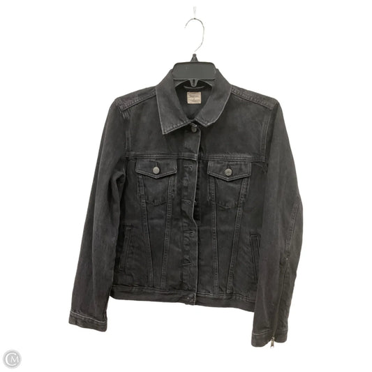 Jacket Denim By Gap In Black Denim, Size: M