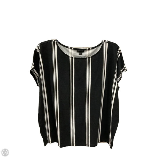 Top Short Sleeve By Ann Taylor In Striped Pattern, Size: M