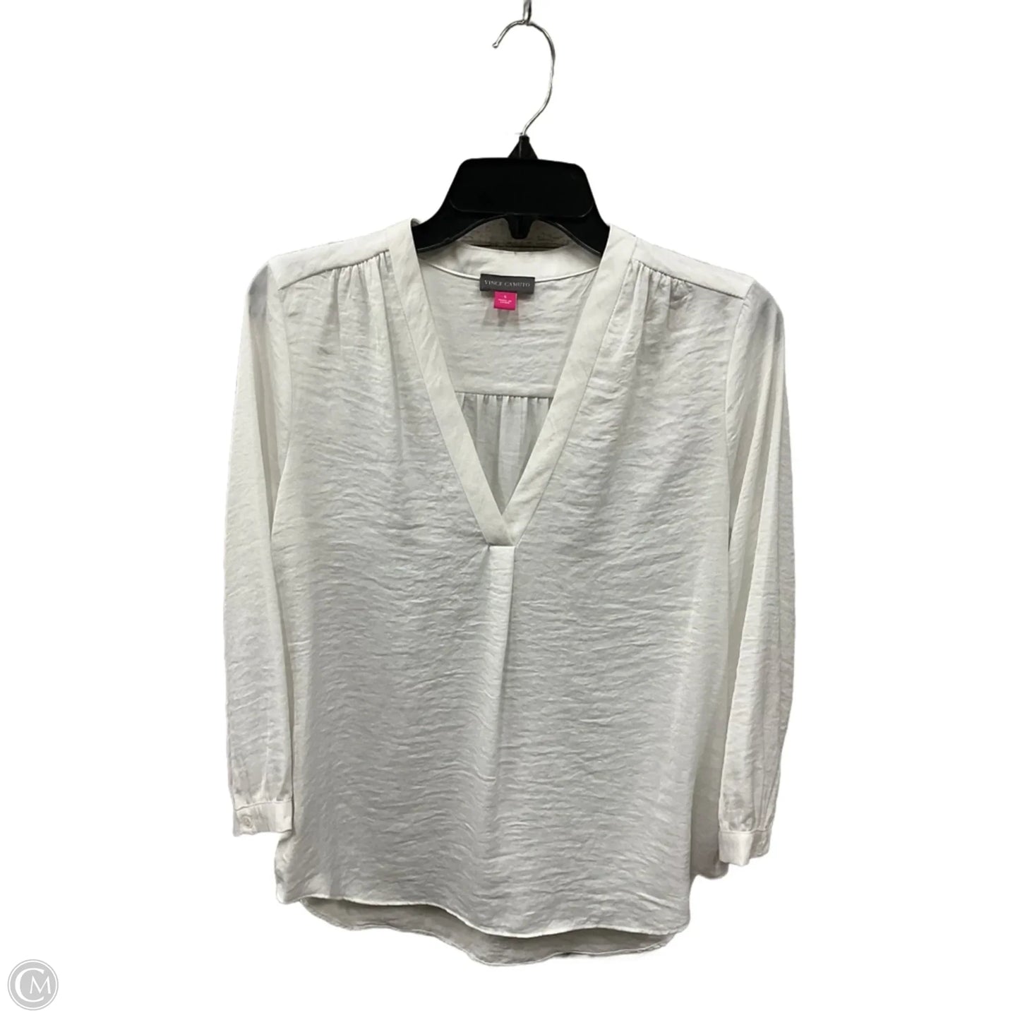 Top Long Sleeve By Vince Camuto In White, Size: S