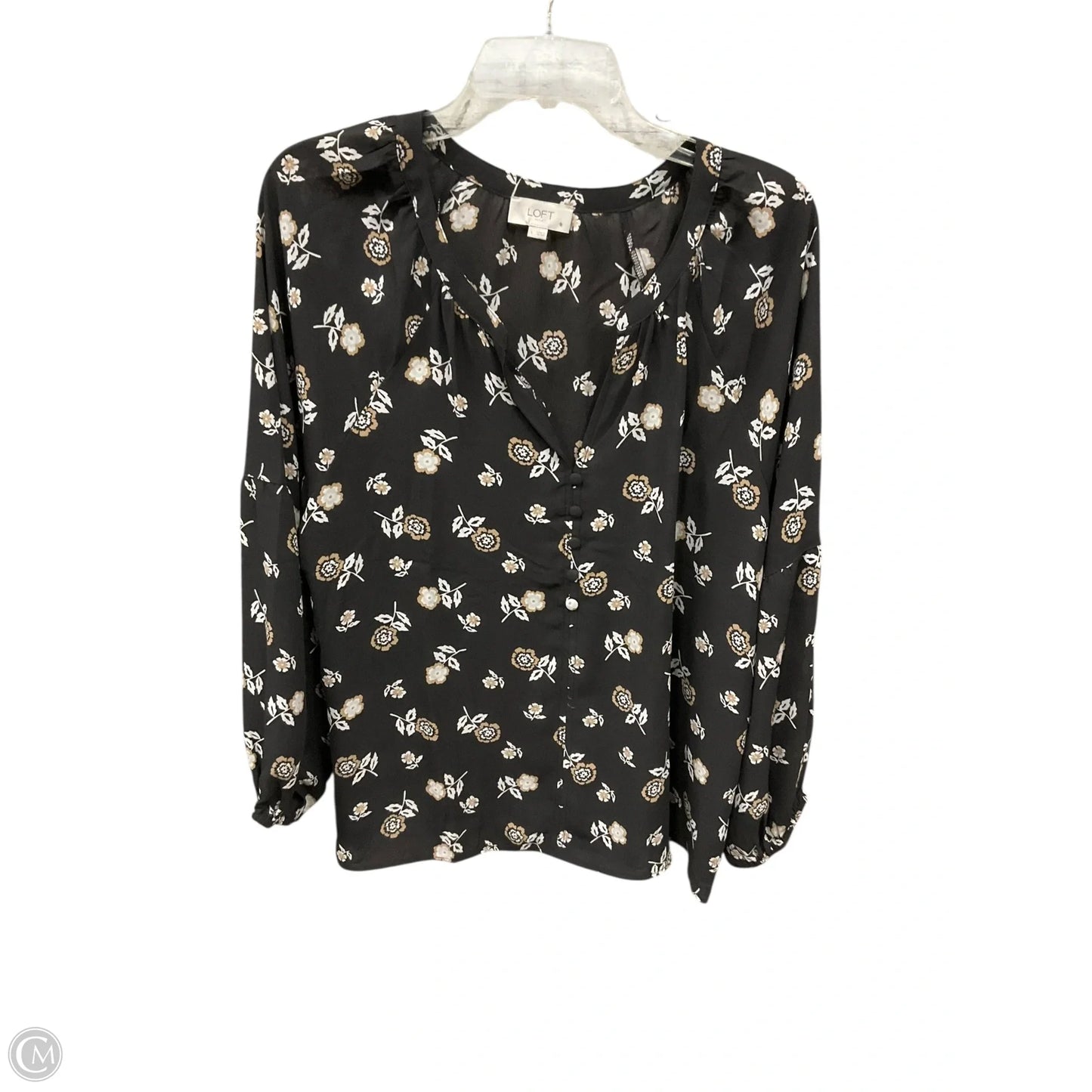 Top Long Sleeve By Loft In Floral Print, Size: L