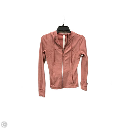Athletic Top Long Sleeve Hoodie By Lululemon In Pink, Size: S