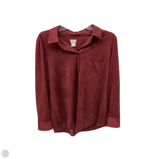 Blouse Long Sleeve By Chicos In Red, Size: M