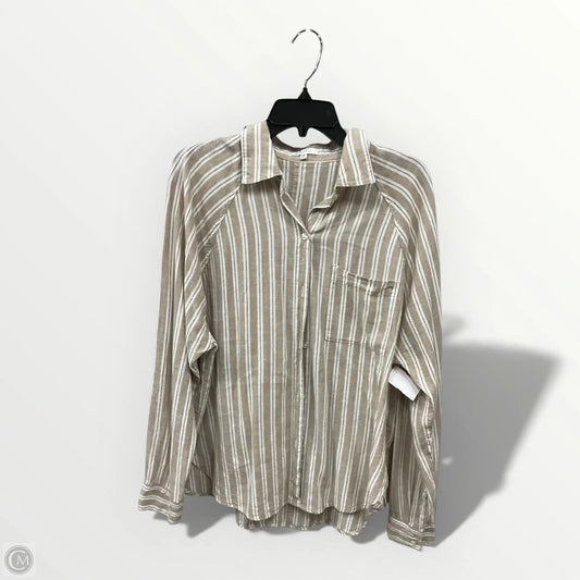 Blouse Long Sleeve By Z Supply In Striped Pattern, Size: M