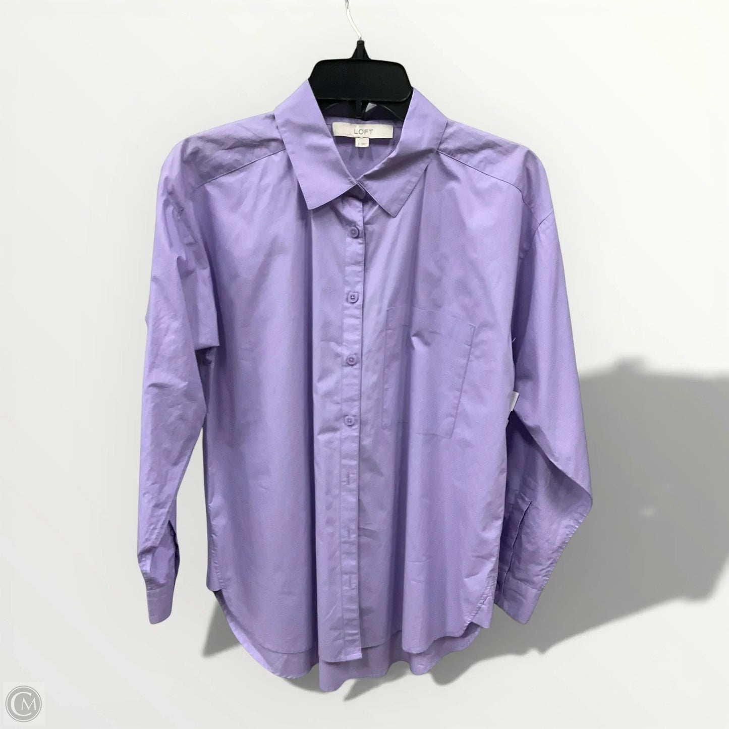 Blouse Long Sleeve By Loft In Purple, Size: S