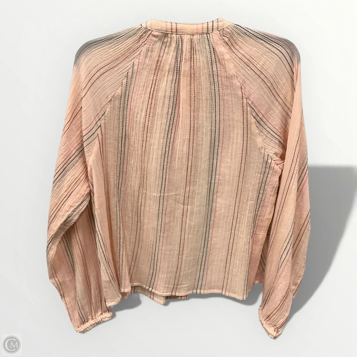 Blouse Long Sleeve By Evereve In Peach, Size: S