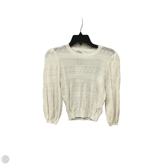Top Long Sleeve Basic By Zara In Cream, Size: M