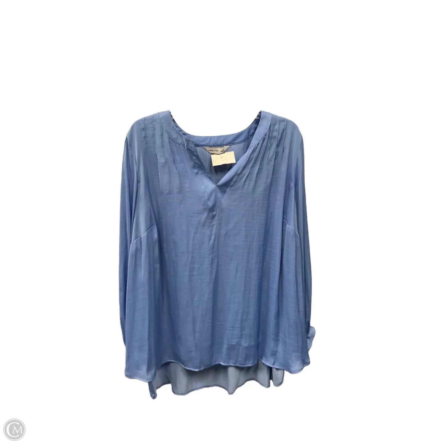 Top Long Sleeve Basic By Nine West Apparel In Blue, Size: 2x