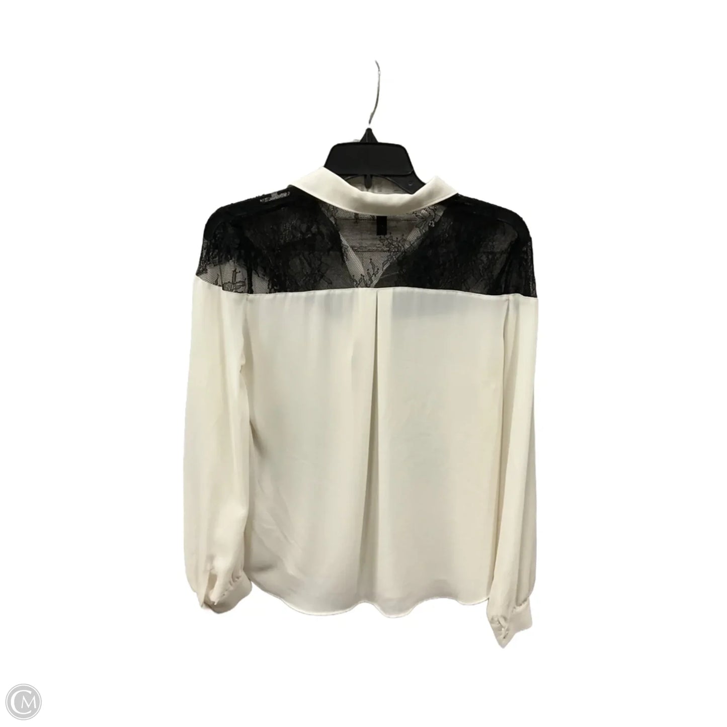 Blouse Long Sleeve By White House Black Market In Black & White, Size: Xs