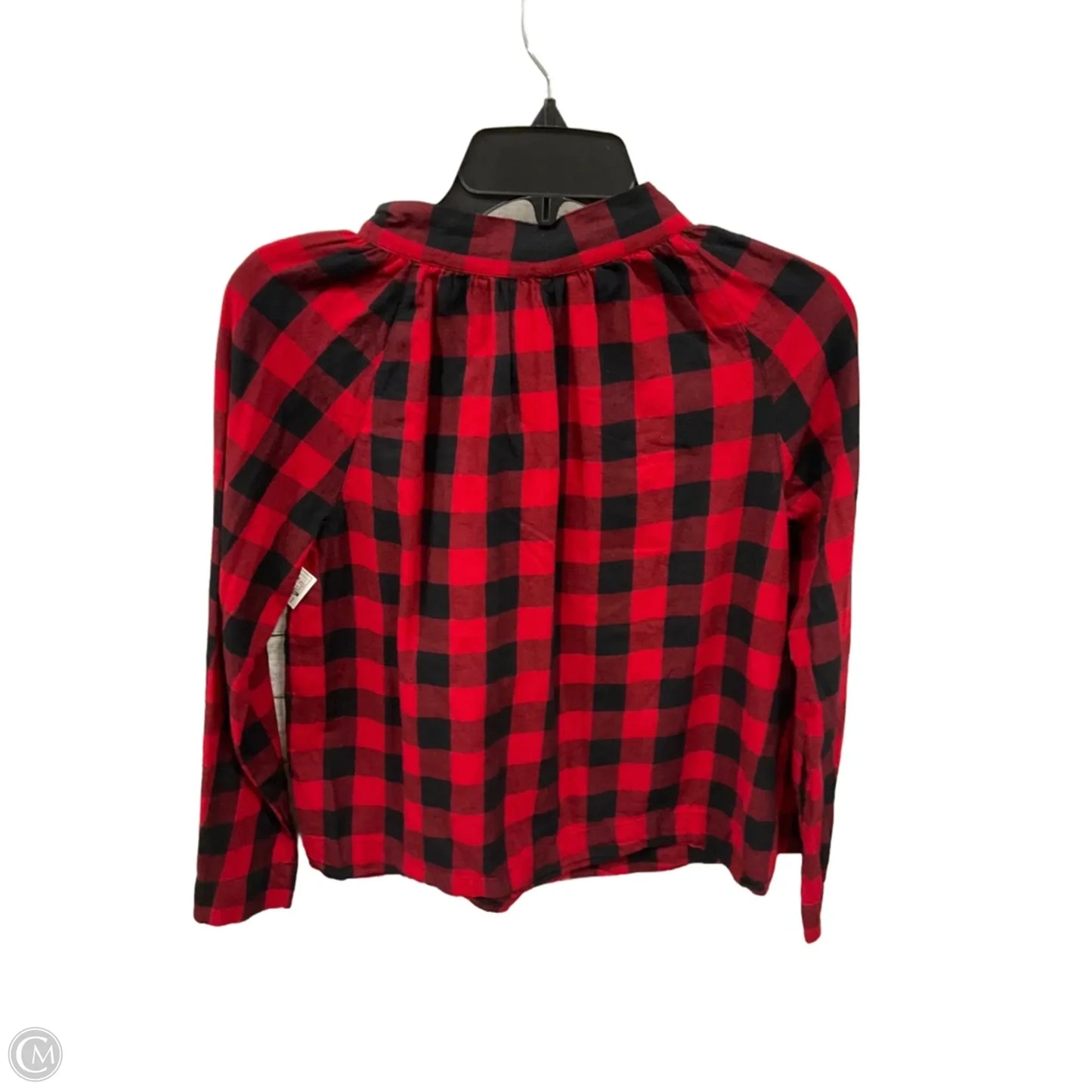 Top Long Sleeve By Madewell In Plaid Pattern, Size: S
