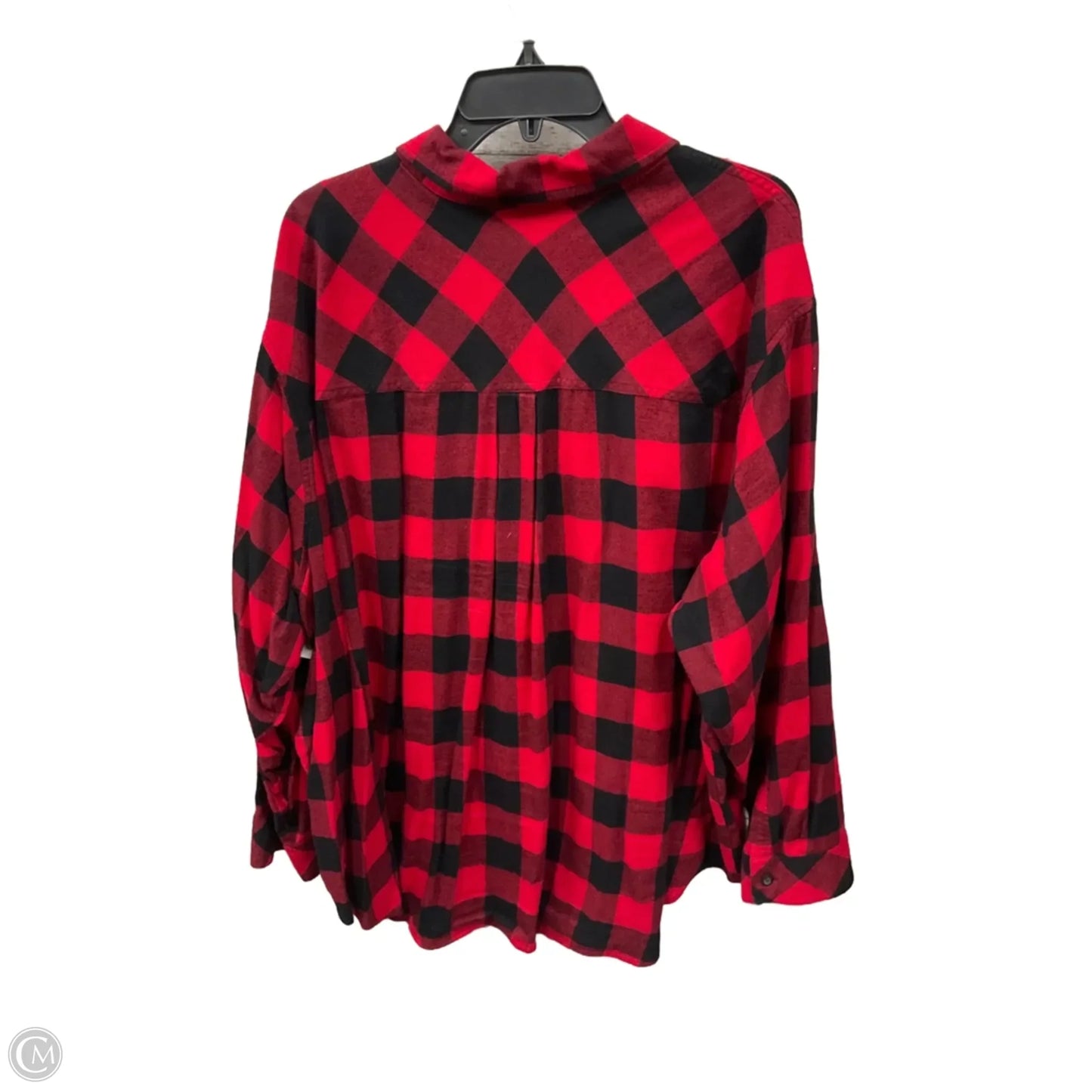 Blouse Long Sleeve By Lane Bryant In Plaid Pattern, Size: 4x