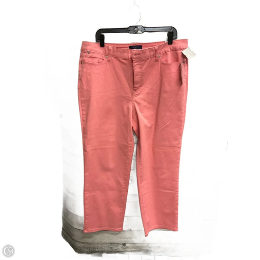 Jeans Straight By Talbots In Pink Denim, Size: 16