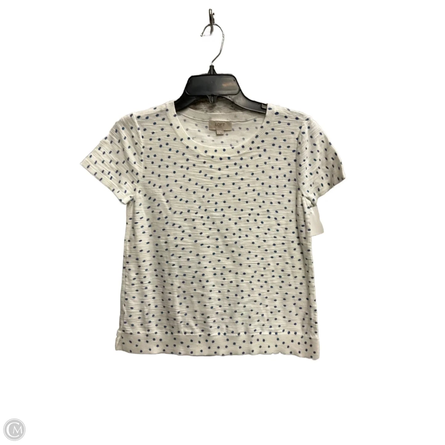 Top Short Sleeve By Loft In Polkadot Pattern, Size: S