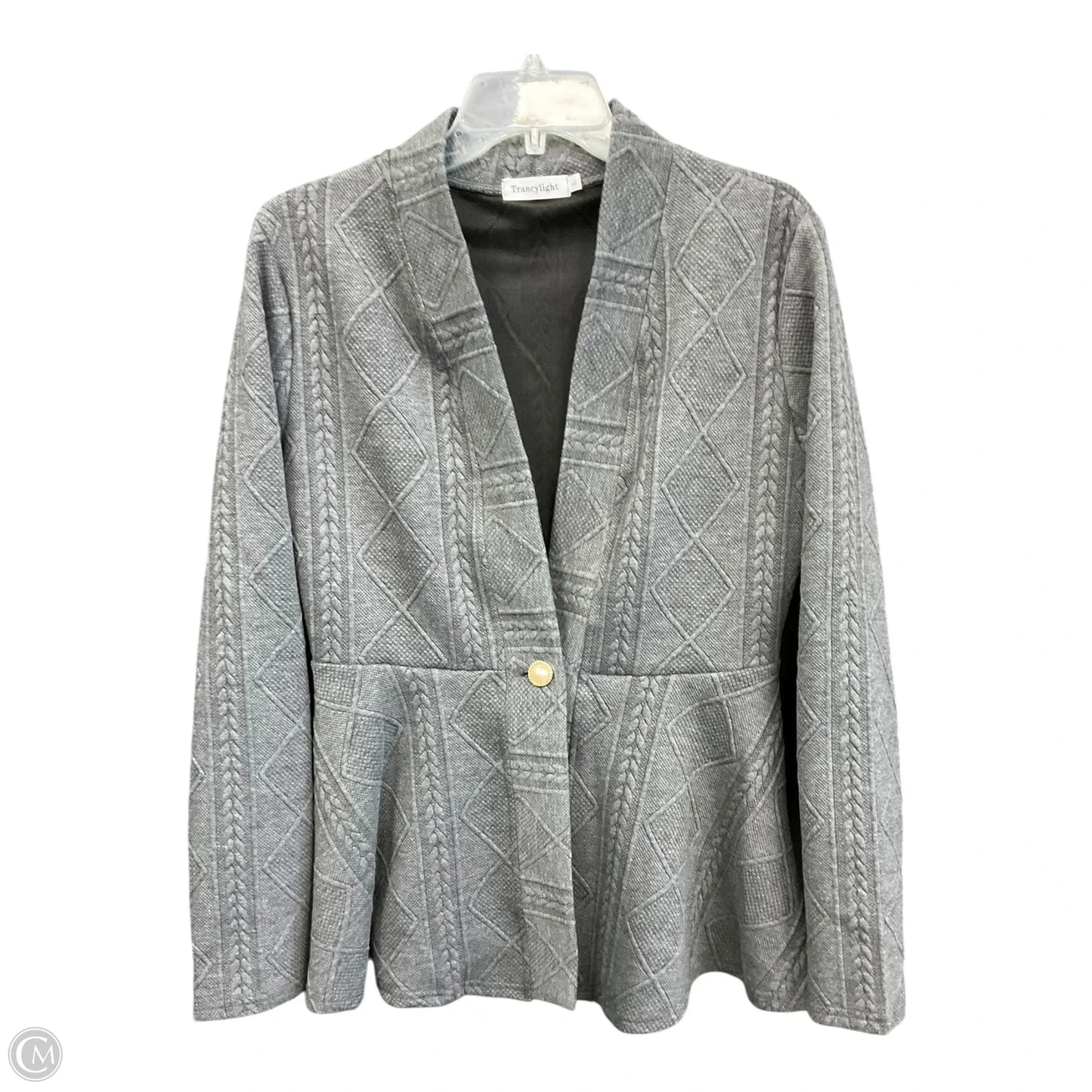 Cardigan By Clothes Mentor In Grey, Size: L