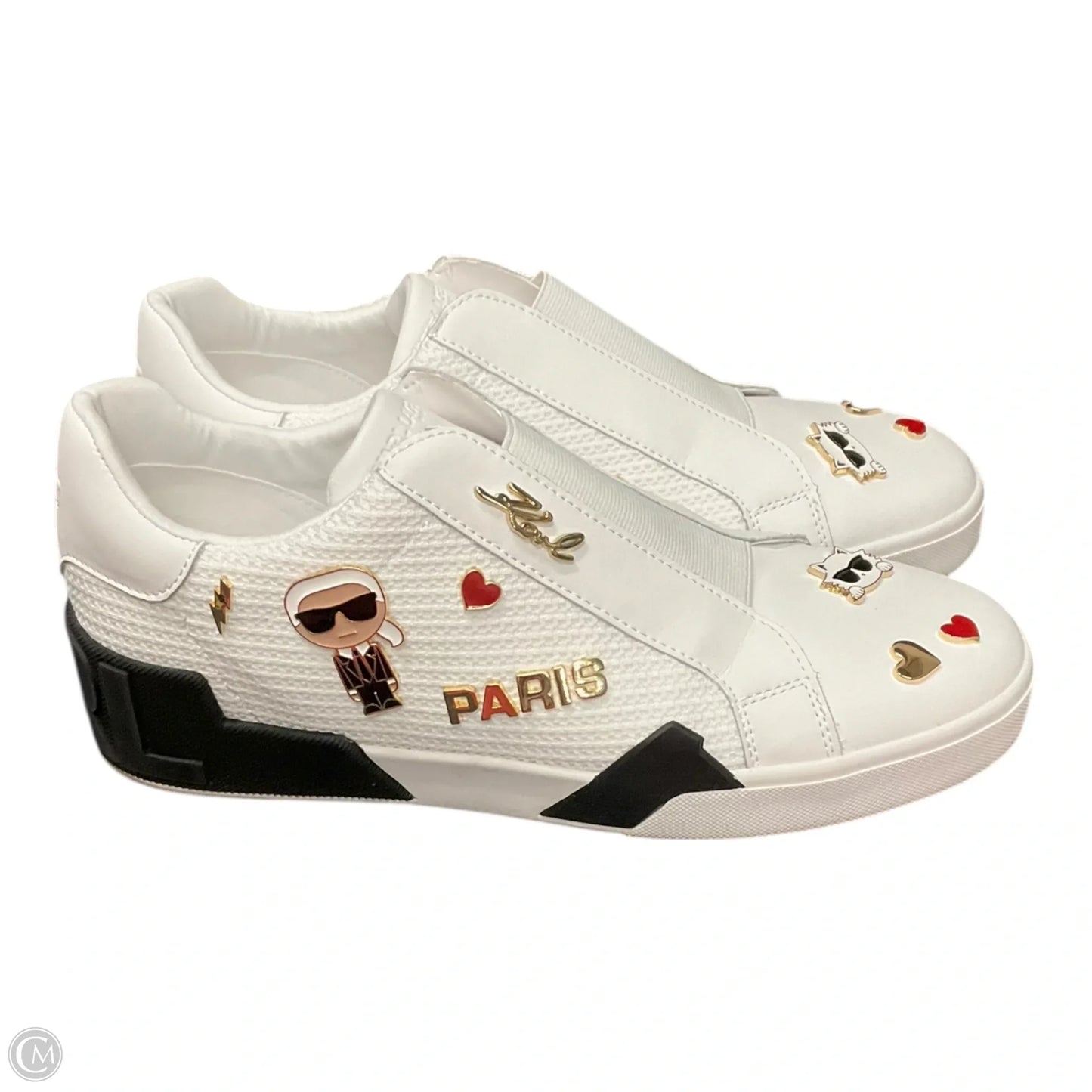 Shoes Designer By Karl Lagerfeld In White, Size: 11