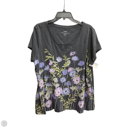 Top Short Sleeve By Pure Jill In Grey, Size: Xlp