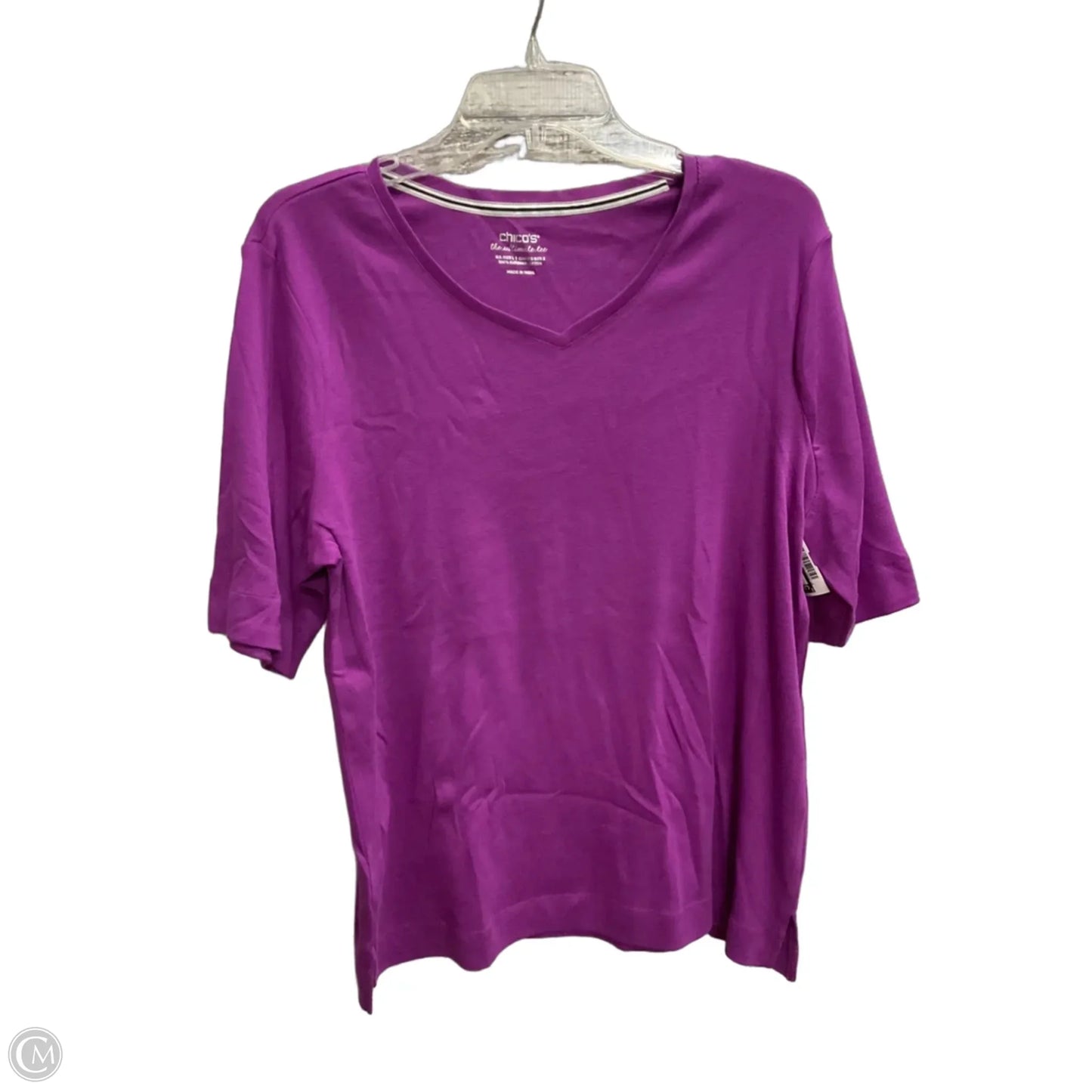 Top Short Sleeve Basic By Chicos In Purple, Size: L