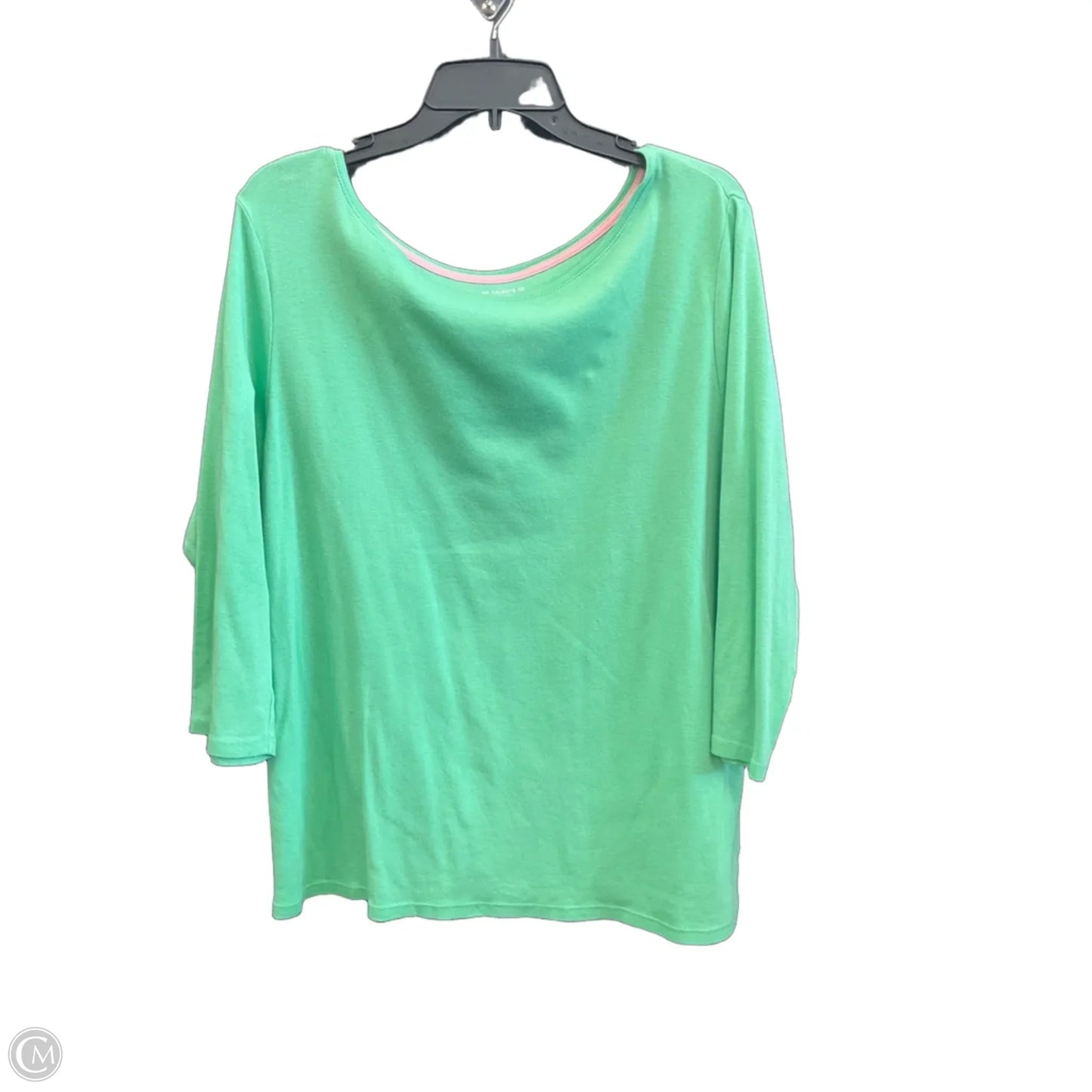 Top 3/4 Sleeve Basic By Talbots In Green, Size: 2x