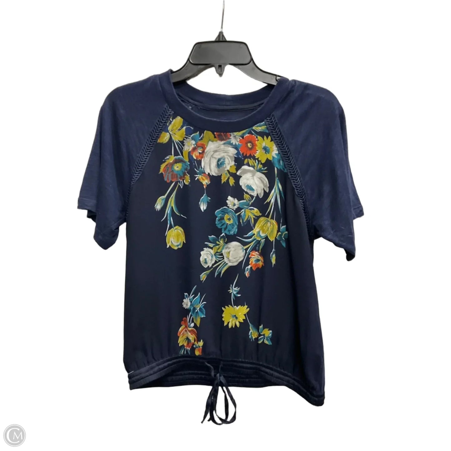 Top Short Sleeve By Anthropologie In Navy, Size: S