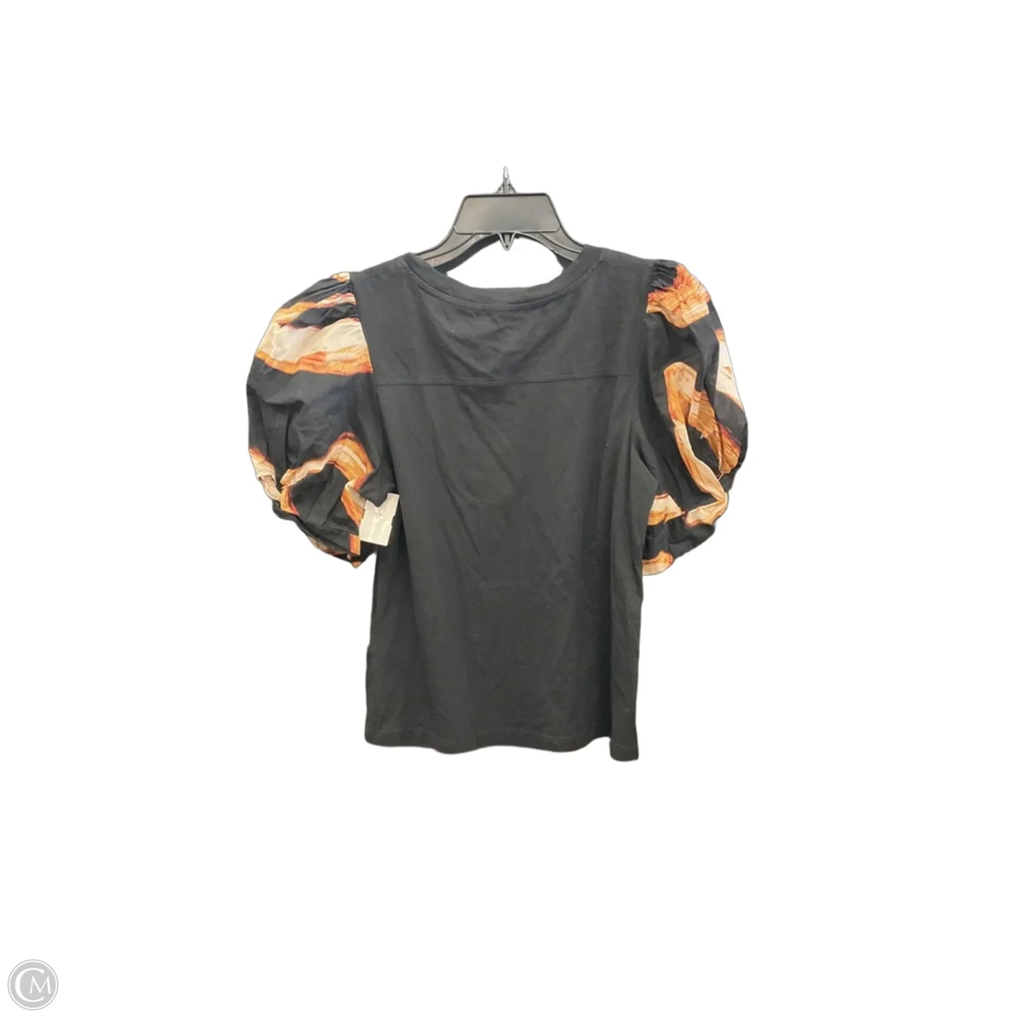 Top Short Sleeve By Dkny In Black & Brown, Size: M