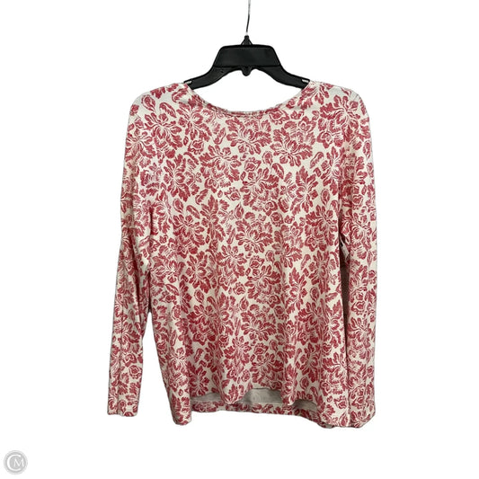 Top Long Sleeve By Croft And Barrow In Red & White, Size: Xxl