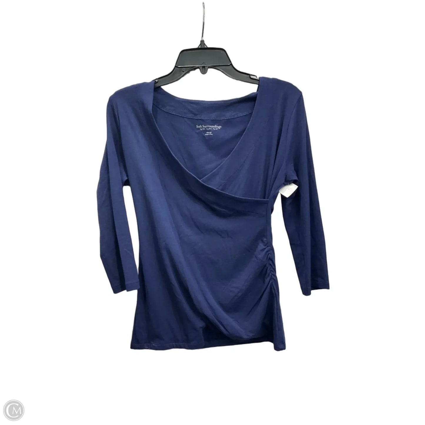 Top 3/4 Sleeve Basic By Soft Surroundings In Navy, Size: Xs