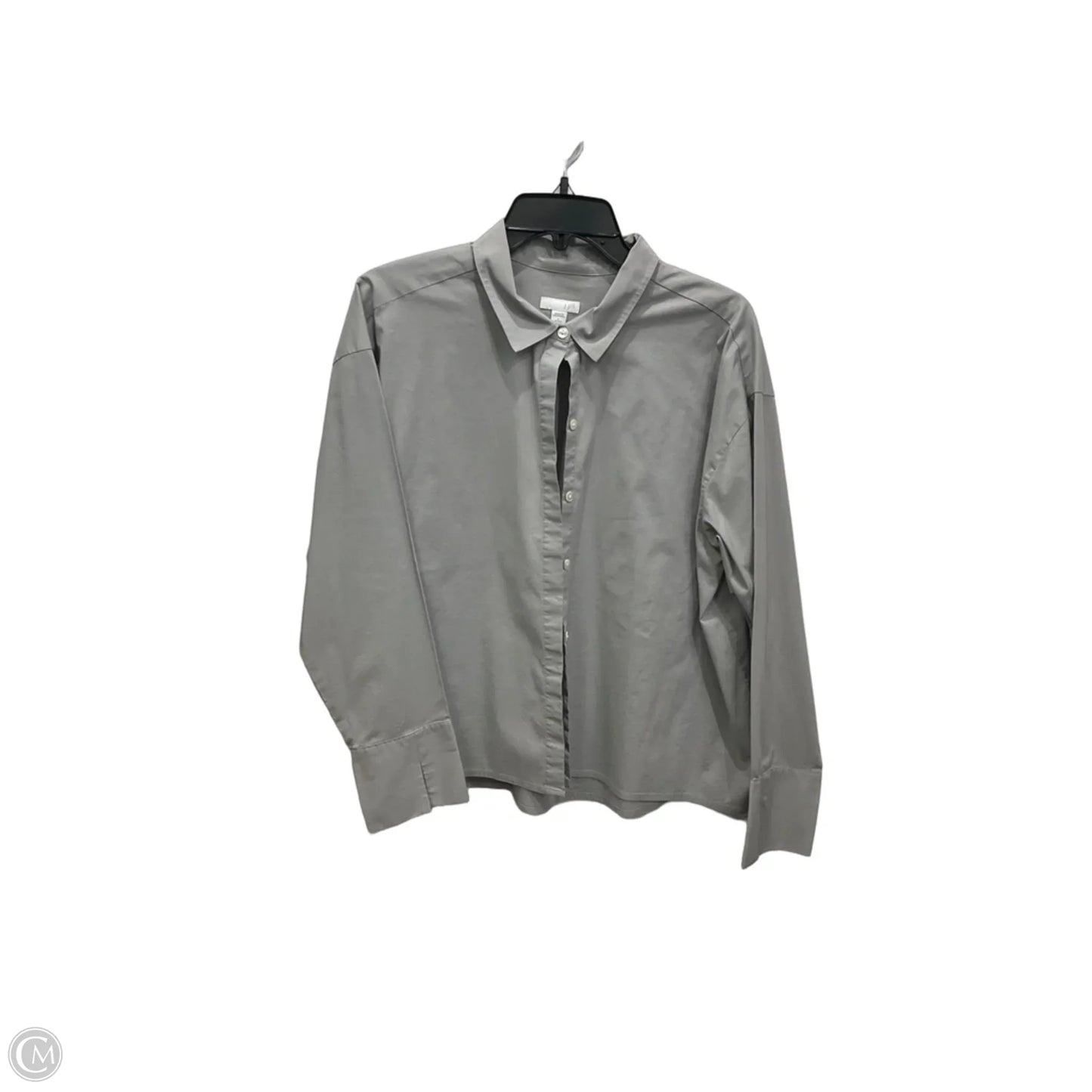 Blouse Long Sleeve By J. Jill In Grey, Size: Lp
