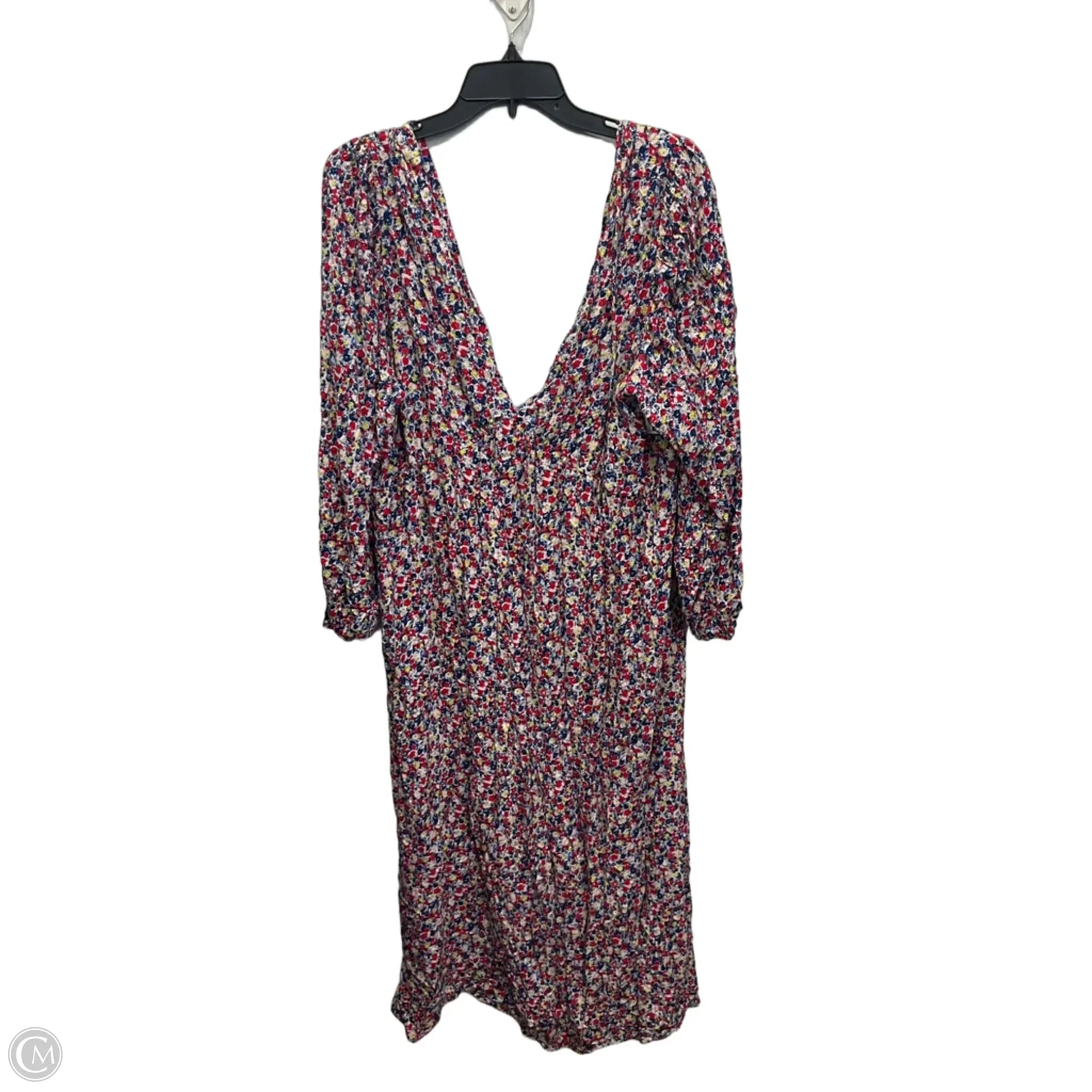 Dress Casual Midi By H&m In Multi-colored, Size: L Dress Casual Midi By H&m In Multi-colored, Size: L