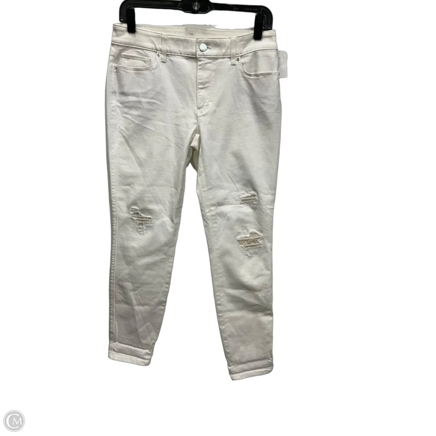 Jeans Skinny By White House Black Market In White Denim, Size: 4