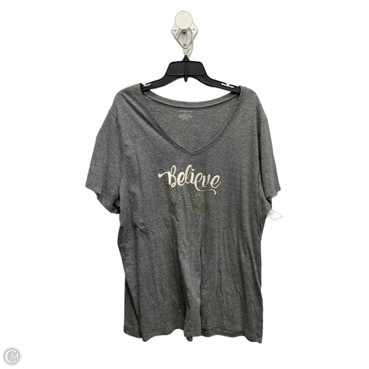 Top Short Sleeve By Lane Bryant In Grey, Size: 3x