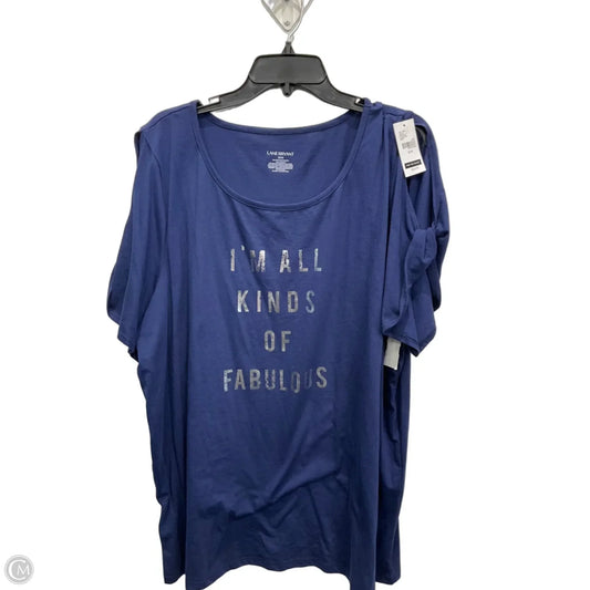 Top Short Sleeve By Lane Bryant In Blue, Size: 3x