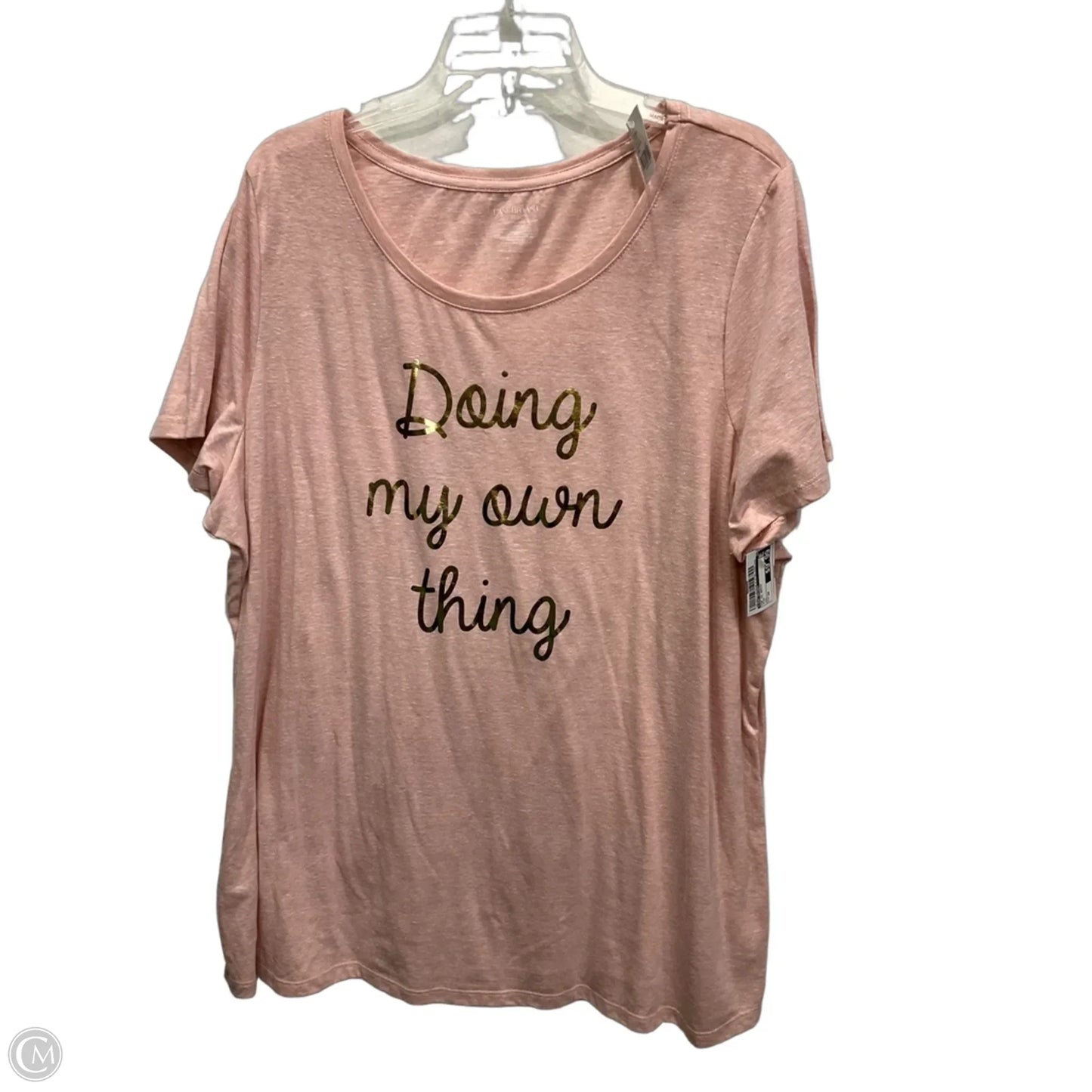 Top Short Sleeve Basic By Lane Bryant In Pink, Size: 3x