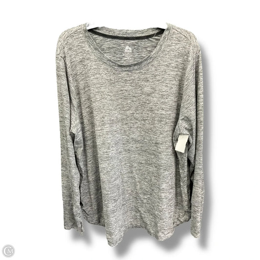 Athletic Top Long Sleeve Crewneck By Rbx In Grey, Size: 2x