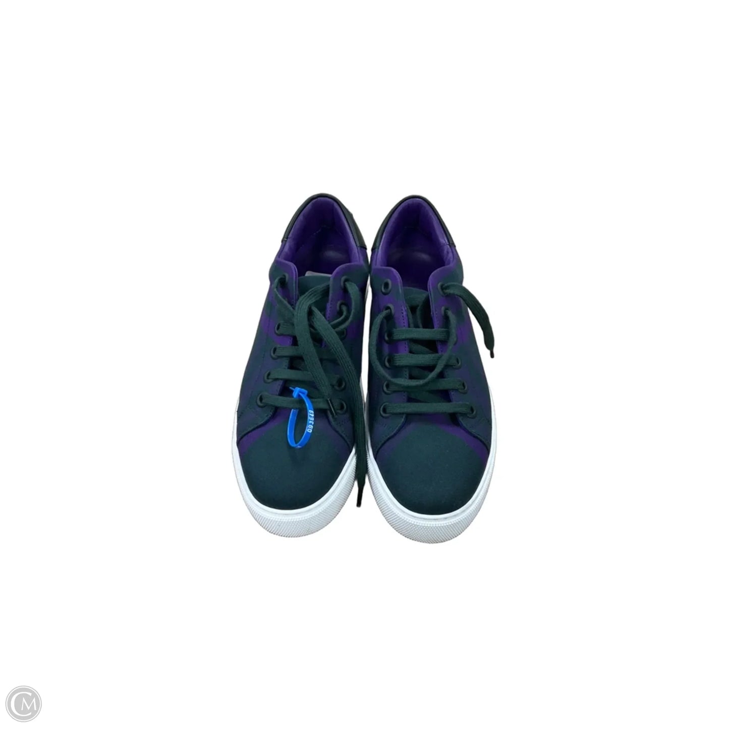 Shoes Luxury Designer By Burberry In Green & Purple, Size: 9