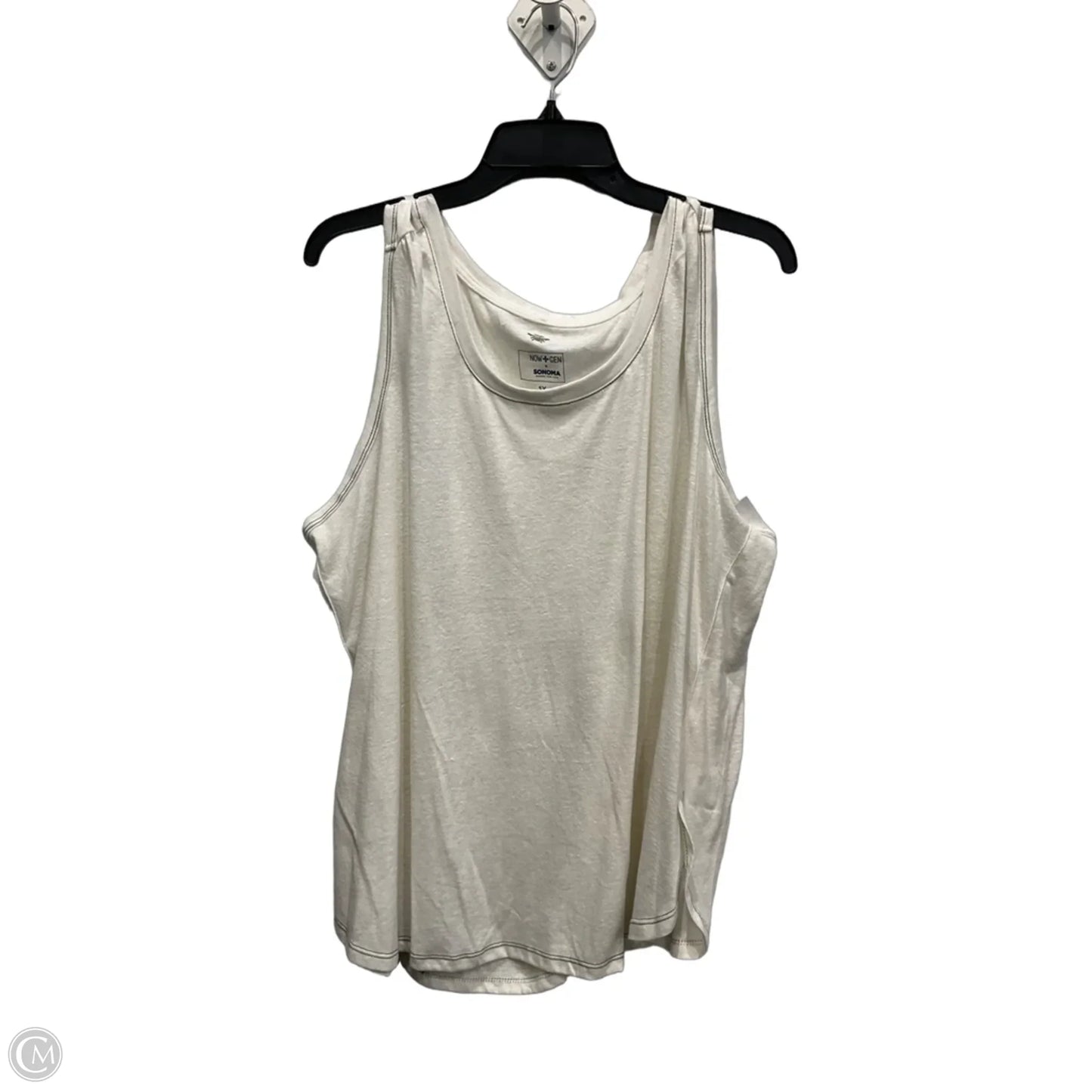 Top Sleeveless Basic By Sonoma In White, Size: 1x