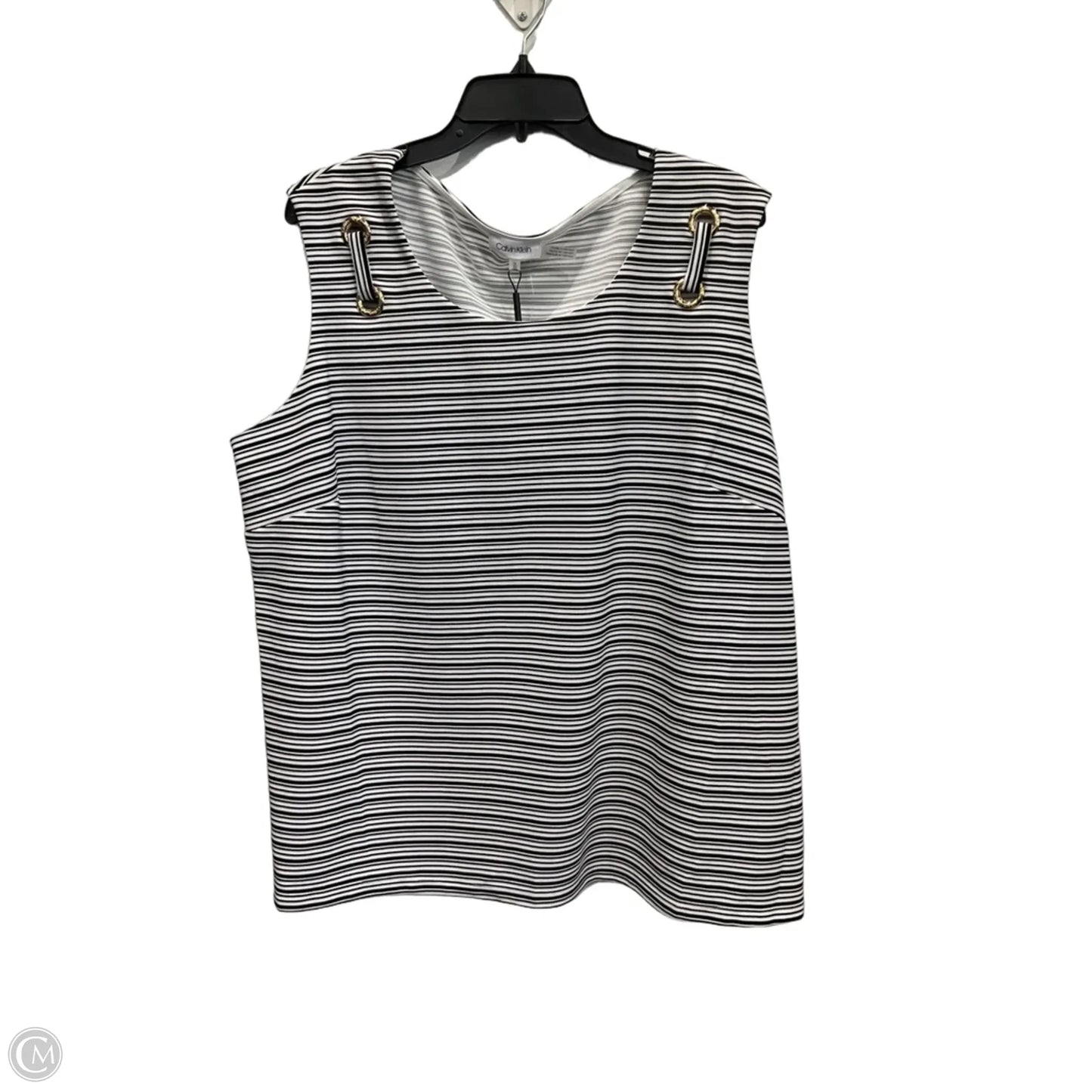 Top Sleeveless By Calvin Klein In Striped Pattern, Size: 1x