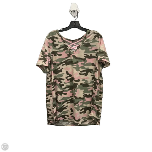 Top Short Sleeve By Clothes Mentor In Camouflage Print, Size: Xl