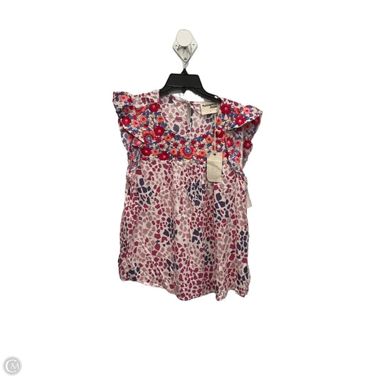 Top Short Sleeve By Savanna Jane In Floral Print, Size: L