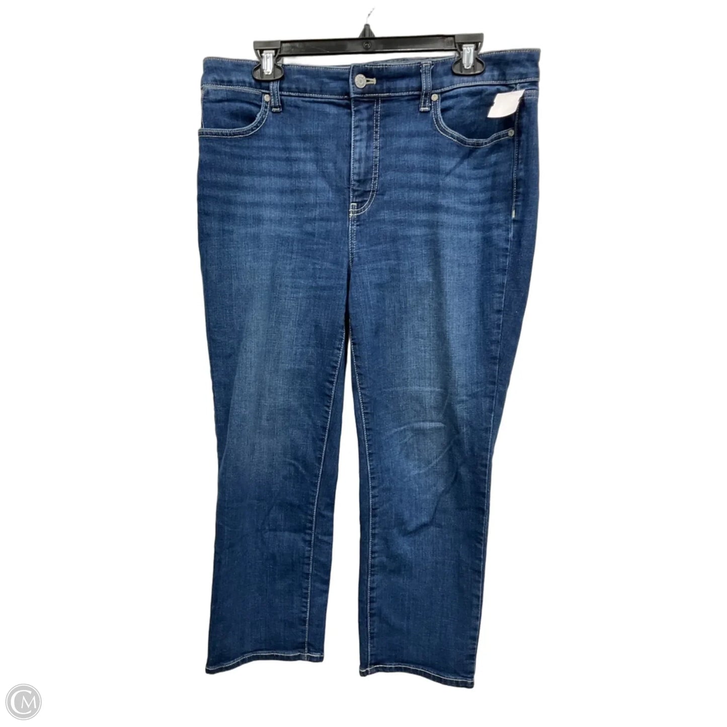 Jeans Straight By Talbots In Blue Denim, Size: 12