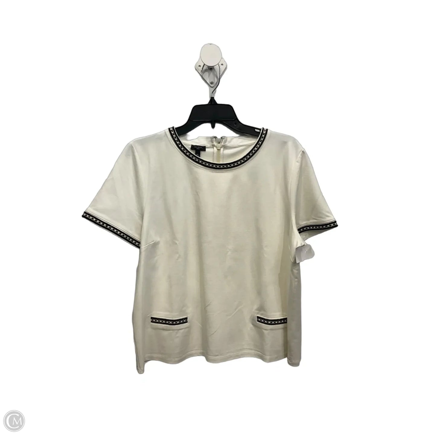 Top Short Sleeve By Talbots In White, Size: Xlp