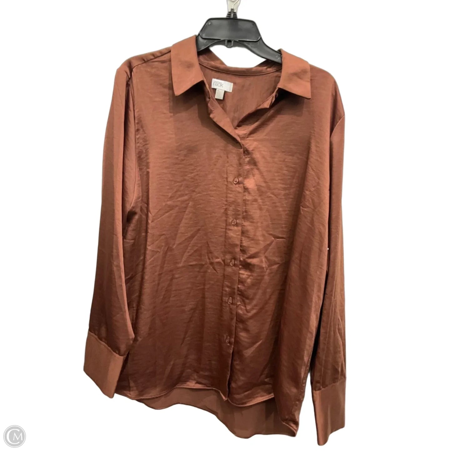 Blouse Long Sleeve By Nordstrom In Brown, Size: Xl